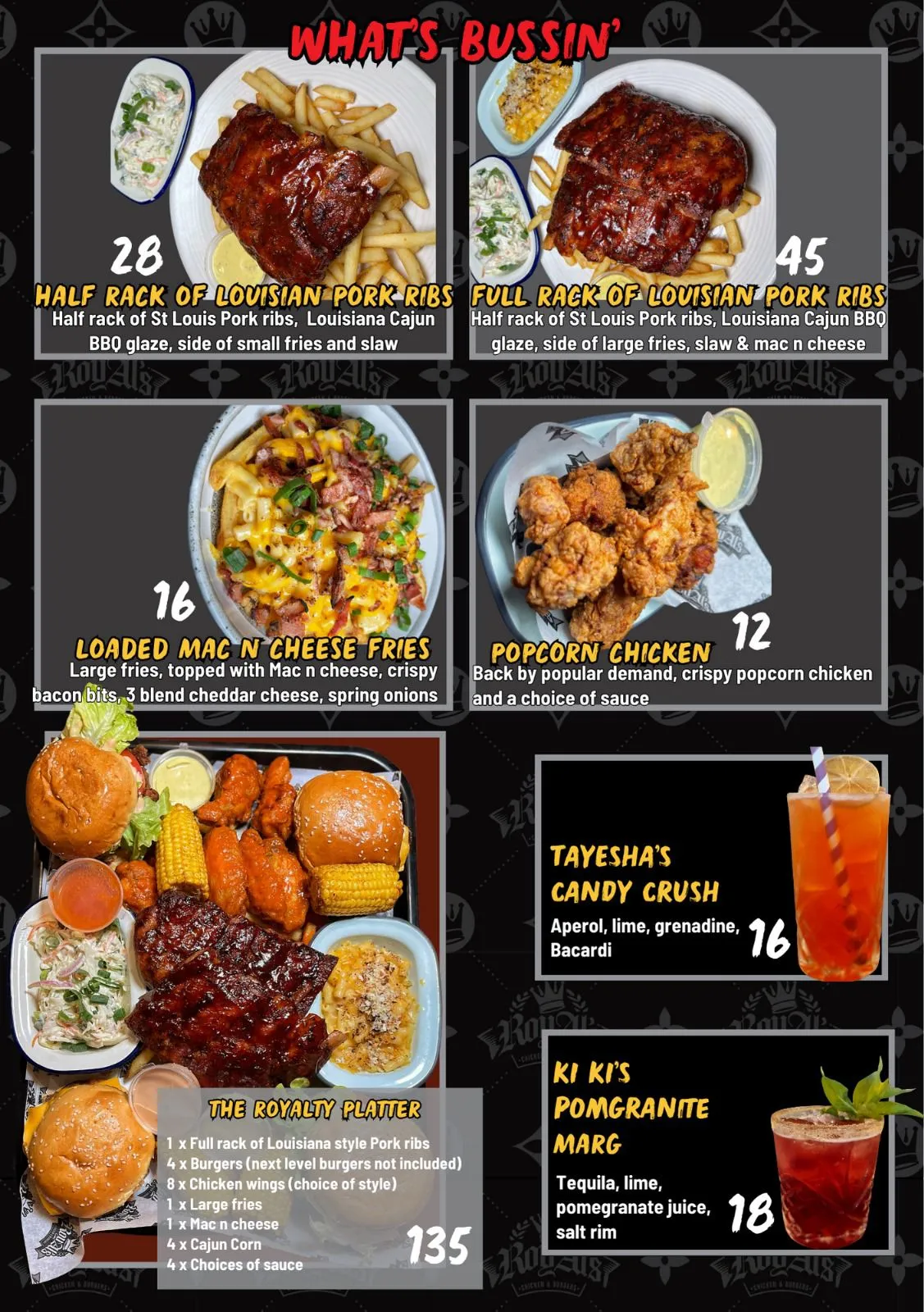 RoyAl's Chicken and Burger Newly Added Set Meals