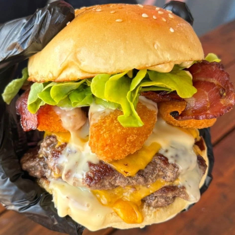 The Double Cheezy Chicken Nugget burger